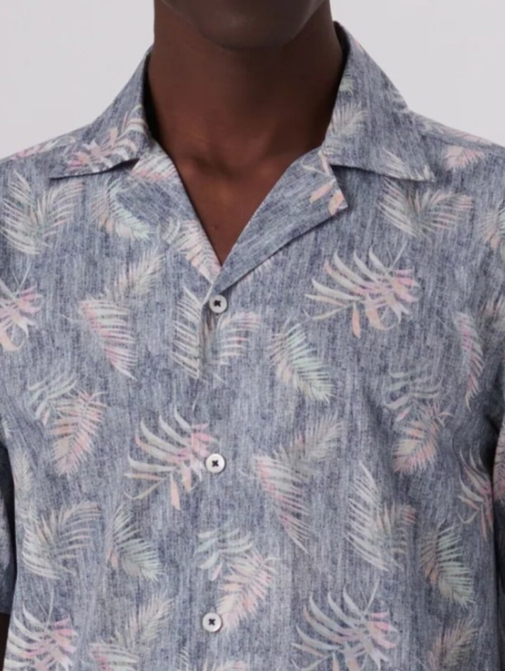 MEN'S BUGATCHI JACKSON PALM LEAF TROPICAL LONG SLEEVE BUTTON DOWN SHIRT XL